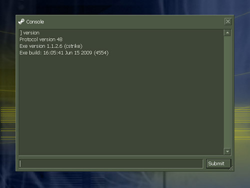 Версия CS 1.6 ver. 43 в консоли